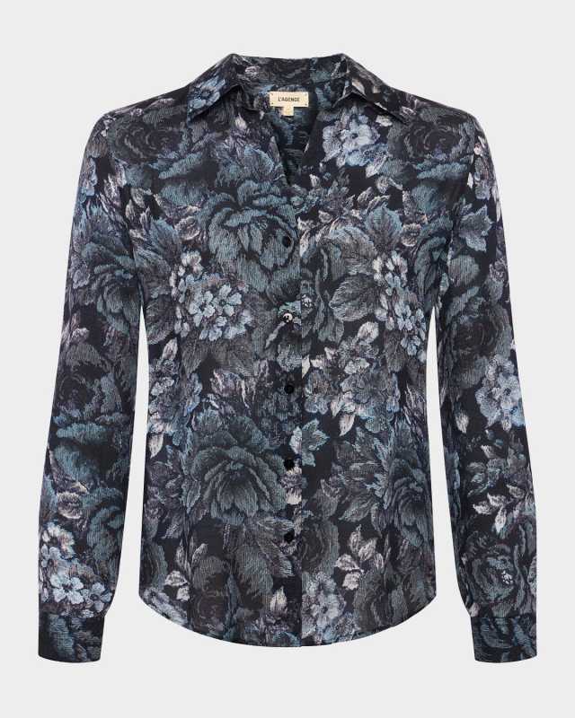 Nina Floral Silk Blous